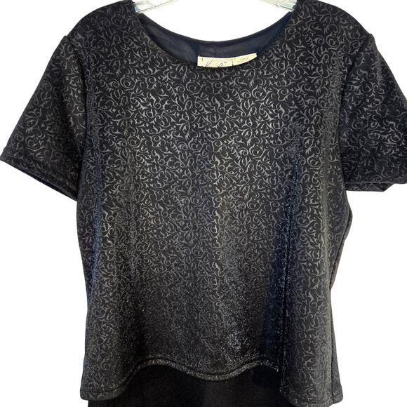 Kathy Lee Women's Dress Large L Black  Sleeves Lace Misses Size12 14 - Picture 2 of 5